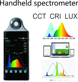 šviesos spektrometro spalvų apšvietos matuoklis Spektrinis spalvų temperatūros testas HP330 Rankinis Žema kaina 380-780